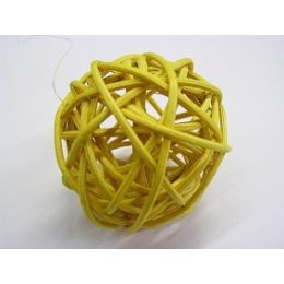 Rattanball , 4cm, gelb, 1 Stück