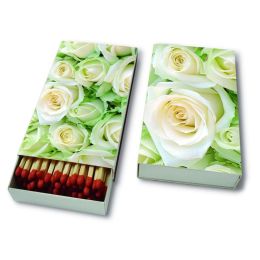 Streichhölzer, White roses, 11x6,3cm, 45 Stück in einer Box