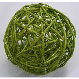 Rattanball , 10cm, Glitter lindgrün, 1 Stück