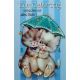 Geburtstagskarte Kätzchen unterm Schirm,1 Stück