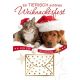 Weihnachtskarte Hund und Katze, 1 Stück