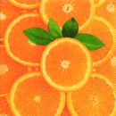 P+ D Serviette, Fresh orange, 3 lagig, 33x33cm, 1/4 Falz
