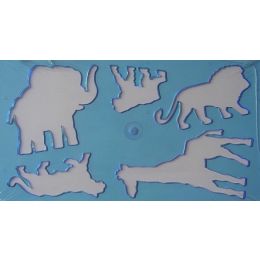 Tierschablone blau+ 20 Blatt Zeichenkarton ca.12x21cm,1 Stück