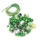 Glorex Perlen Set grün weiß silber, 1 Stück