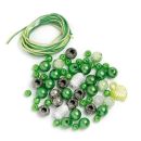 Perlen Set grün weiß silber, 1 Stück