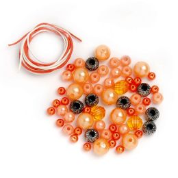 Perlen Set orange sortiert, 1 Stück