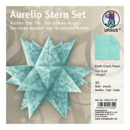 Ursus Aurelio Stern Set EARTH CRACK PAPER azurblau 15 x15cm, 1 Pack