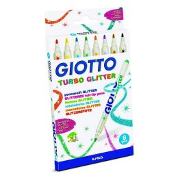 Lyra Fasermaler GIOTTO Turbo Glitter, Hängeetui mit 8 Stück