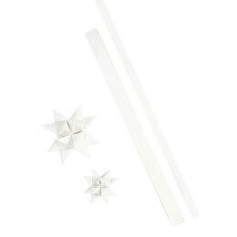 Papierstreifen für Fröbelsterne Faux Leather Star weiß, 1 Pack