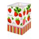 Dekorkerze Strawberries all Over, eckig 8x8x12cm, in Folie verpackt, 1 Stück