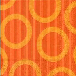 P+ D Serviette, circle orange, 3 lagig, 40x40cm, 1/4 Falz, 20 Stück