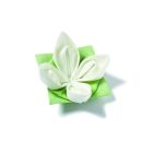 Origami Serviette Seerose, 40x40cm, 1/4 gefalzt, 1 lagig, 12 Stück, Farbe grün/weiß