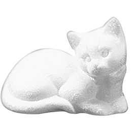 Styropor Katze liegend  125 mm x 100 mm, 1 Stück