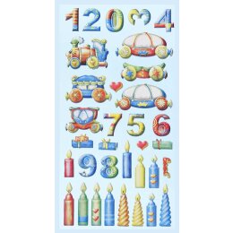 CREApop® Softysticker Happy Birthday Eisenbahn, 1 Blatt