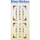 STONY Sticker Acryl Strassbordüre Herzen rot-rose, 1...
