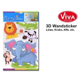 3D Wandsticker Zoo 42 x 30cm, 1 Blatt