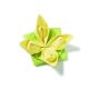Origami Serviette Seerose, 40x40cm, 1/4 gefalzt, 1 lagig, 12 Stück, Farbe grün/gelb