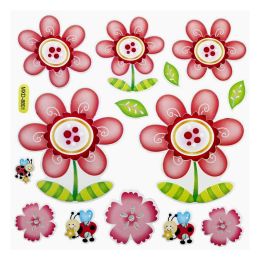 2D Sticker Blumen XXL, 1 Blatt