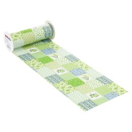 CREApop®  Tischband Patchwork 20cm x 10m gruen, 1 Rolle