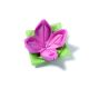Origami Serviette Seerose, 40x40cm, 1/4 gefalzt, 1 lagig, 12 Stück, Farbe grün/pink
