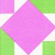 Origami Serviette Seerose, 40x40cm, 1/4 gefalzt, 1 lagig, 12 Stück, Farbe grün/pink