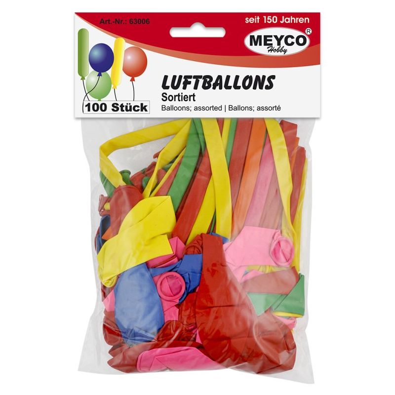 Luftballon farbig sortiert, 100 Stück