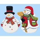 CREApop® Holzstreuteile Schneemann- Nikolaus 6...