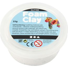 Foam Clay glitter weiß 35g Dose