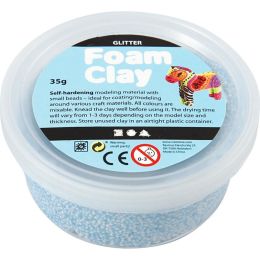 Foam Clay glitter hellblau 35g Dose