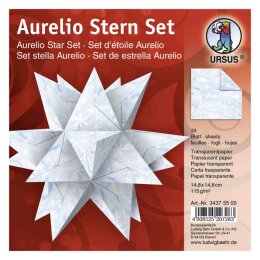 Ursus Aurelio Stern Set ELEMENTE Schnee Transparentpapier 14,8 x 14,8cm 115g, 33Blatt