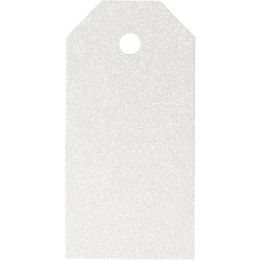 Geschenkanhänger 10 x 5cm Weiß Glitter, 15 Stück