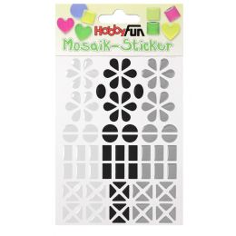 Mosaik Sticker II weiss schwarz grau, 1 Blatt