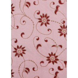 CREApop®  Dekostoff  Blumen bordeaux  29cm x 15m, 1 Rolle