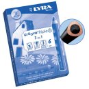Lyra Farbstift GROOVE Triple1 dreiflächig schwarz, 6 Stück