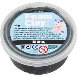 Foam Clay glitter schwarz 35g Dose