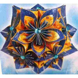 Ursus Faltblätter Florentine PARADISO orange / blau 80g 15 x 15cm, 65 Blatt