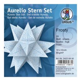 Ursus Aurelio Stern Set FROSTY hellblau / weiss 10 x 10cm 80g, 33 Blatt