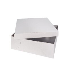 Tortenkarton 32x32x12cm 2tlg. Wellepappe weiß, 50 Stück