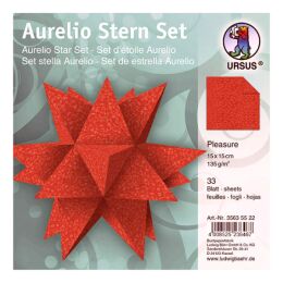 Ursus Aurelio Stern Set PLEASURE rubinrot 15 x 15cm 135g, 33Blatt