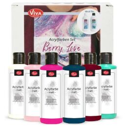 Viva Decor Acrylfarbe Set Berry Love 6 x 82ml