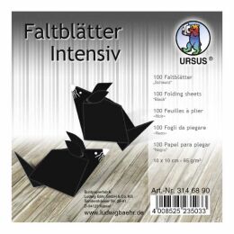 Ursus Faltblatt "Uni" schwarz  10 x 10cm 65g, 100Blatt