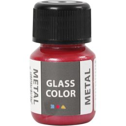 Glass Color Metal Rot, 30ml Glas