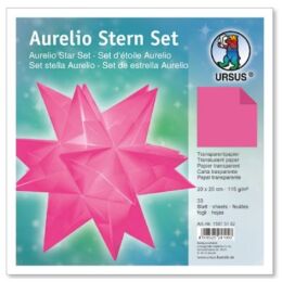Ursus Aurelio Stern Set Transparentpapier pink 15 x 15cm 115g, 33Blatt