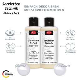 Viva Decor Servietten Technik Lack + Leim Glänzemd, 82ml