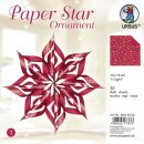 URSUS Paper Star Ornaments 1 rot / gold  15 x 15cm 110g,...