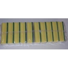 Scheuerschwamm, 15,3 x 6,9 x 4,2cm, gelb-grün, 10 Stück