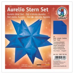 Ursus Aurelio Stern Set Transparentpapier dunkelblau 15 x 15cm 115g, 33Blatt