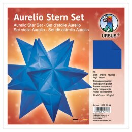 Ursus Aurelio Stern Set Transparentpapier dunkelblau 20 x 20m 115g, 33Blatt