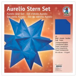 Ursus Aurelio Stern Set Transparentpapier dunkelblau 30 x 30cm 115g, 33Blatt