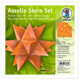 Ursus Aurelio Stern Set STERNENGLANZ orange 14,8 x 14,8cm 115g, 33Blatt